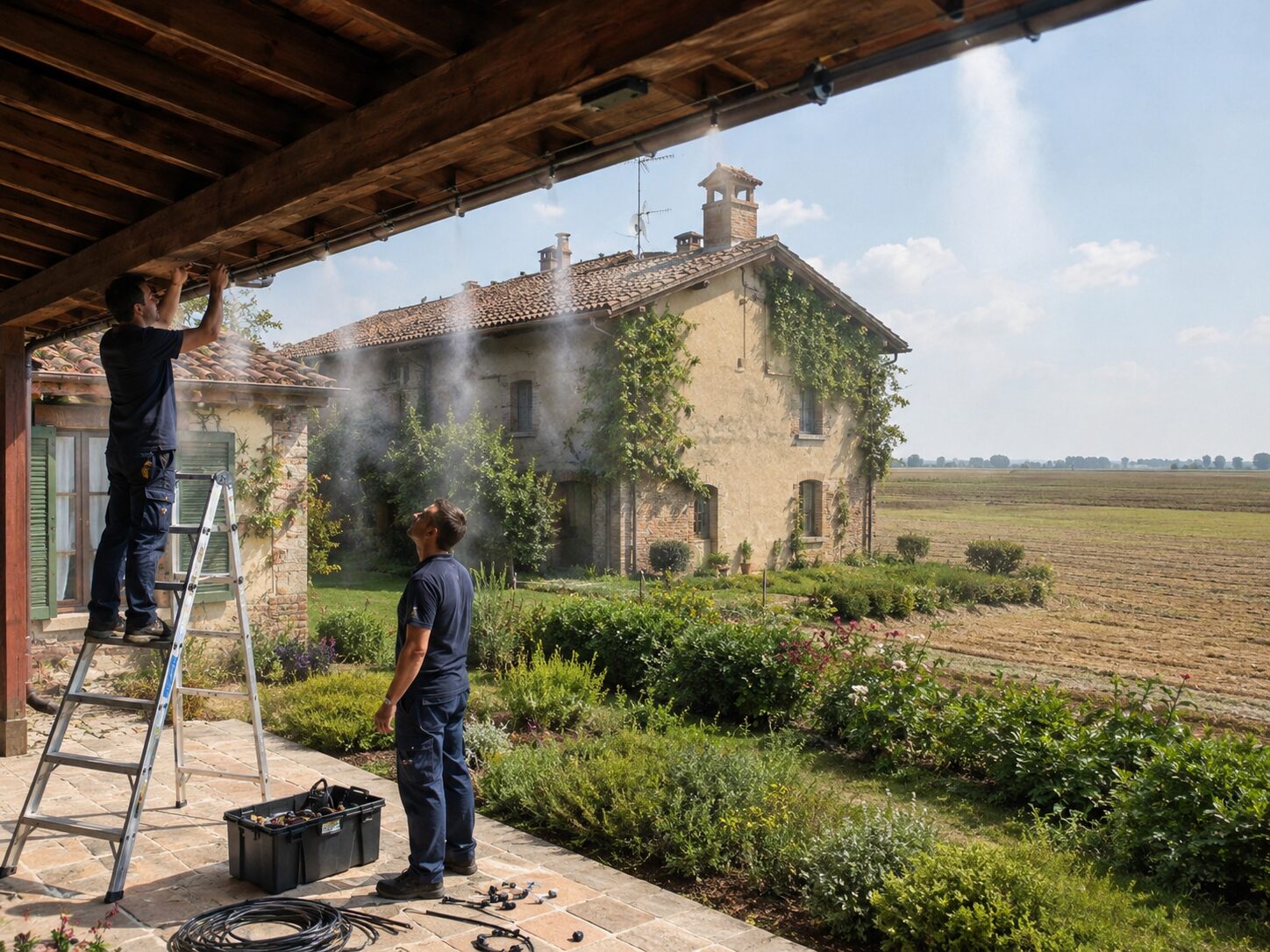 Mister Zanzara — impianto antizanzare in azione in giardino di Carpi