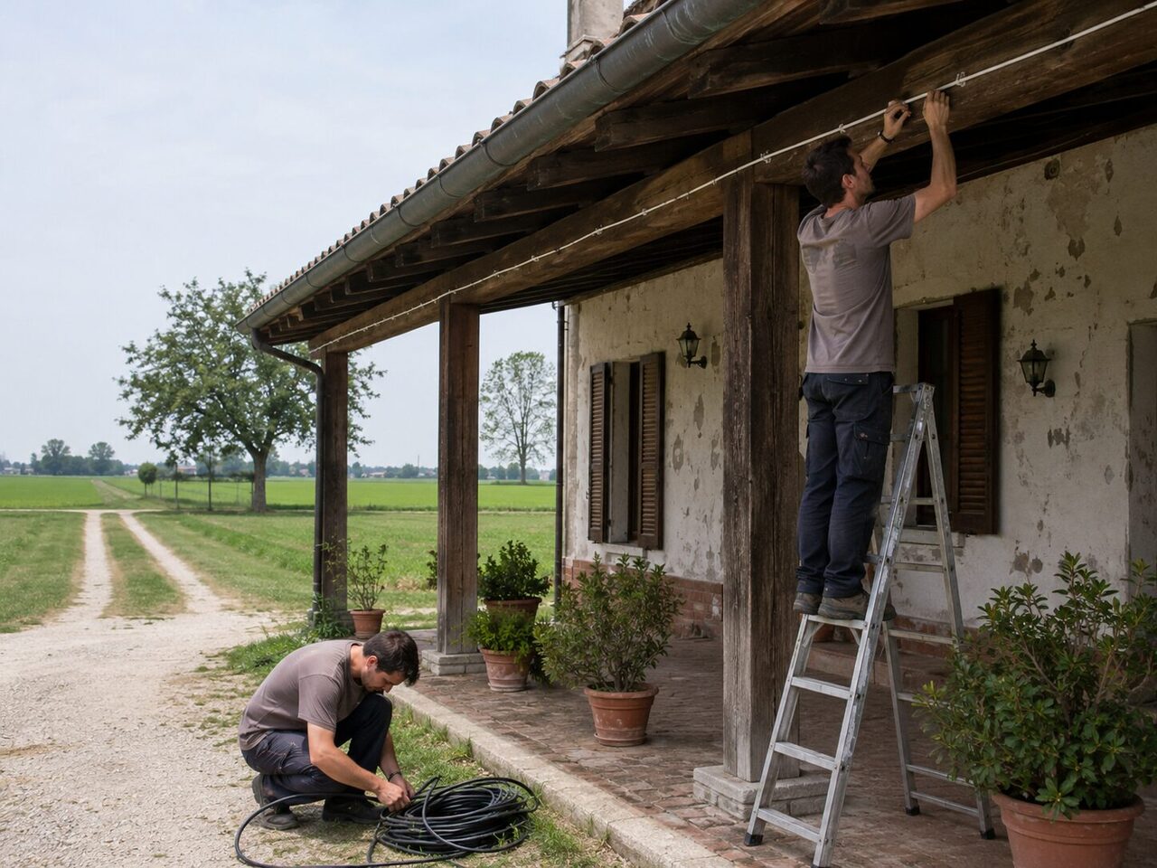 Mister Zanzara — impianto antizanzare a Finale Emilia, casolare con giardino