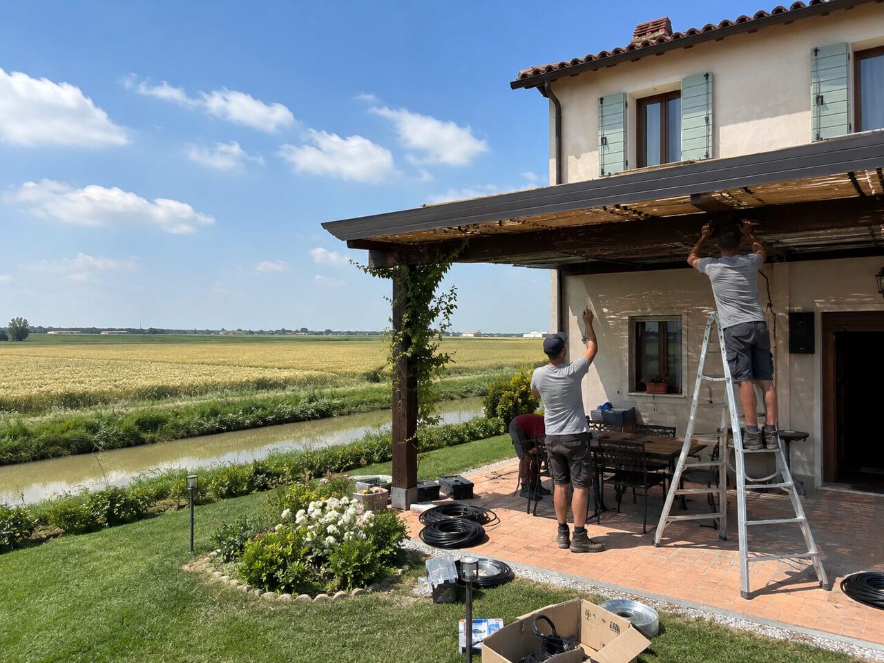 Mister Zanzara — impianto antizanzare a Maranello, pergola di villa nelle colline modenesi